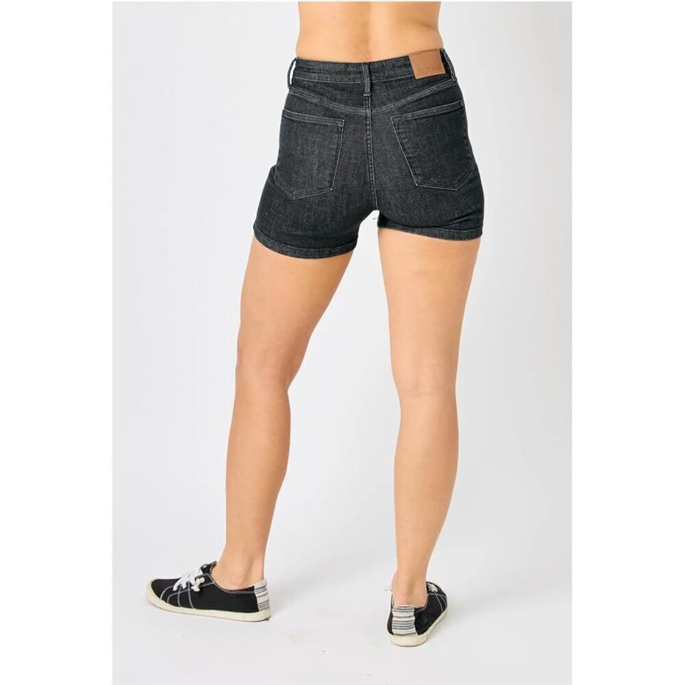 Judy Blue Black High-Rise Denim Jean Shorts - Picture 3 of 6